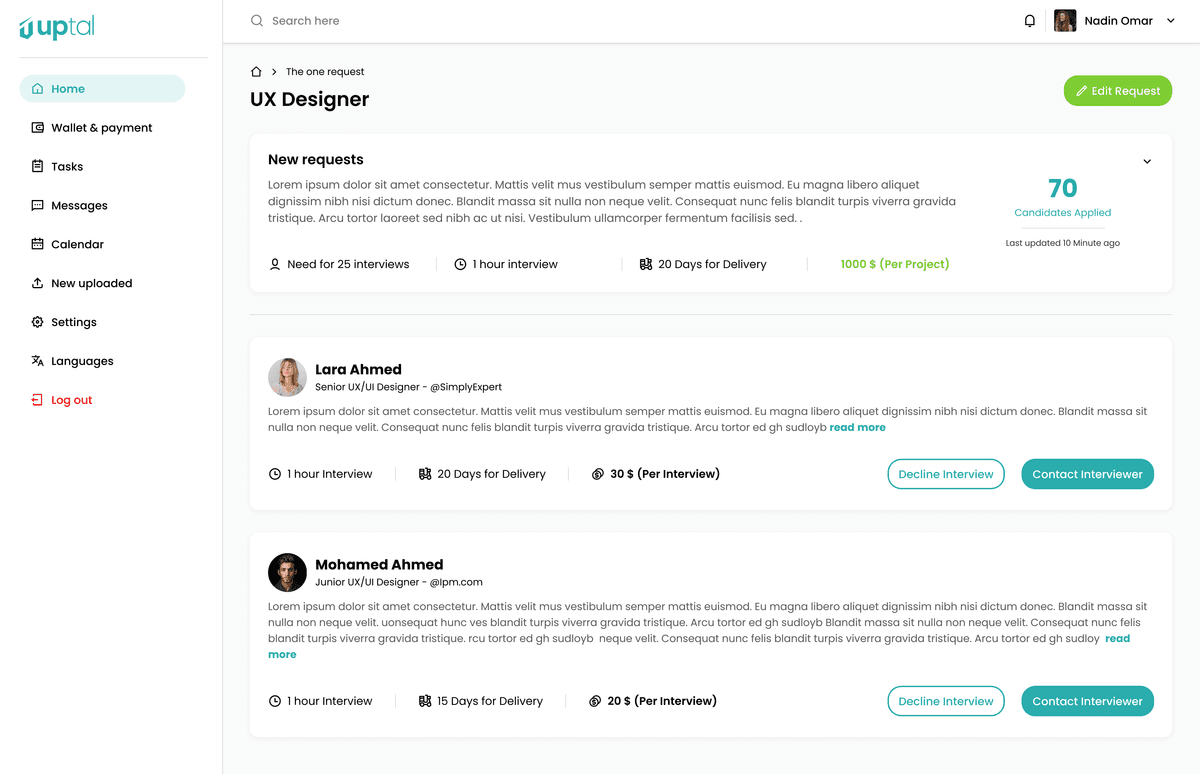 UptaL — Freelance Hiring Platform gallery image 4