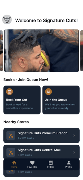 Barbershop — Custom Booking Mobile App